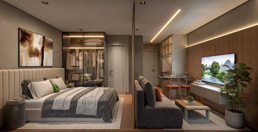 Living de 32m² - Imagem meramente ilustrativa